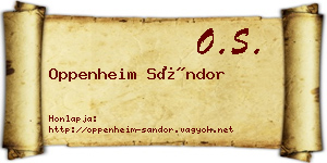 Oppenheim Sándor névjegykártya